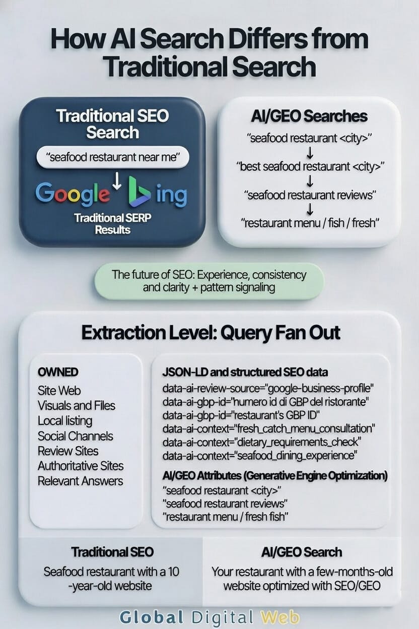 AI Search VS SEO Traditional Search - Query Fan Out